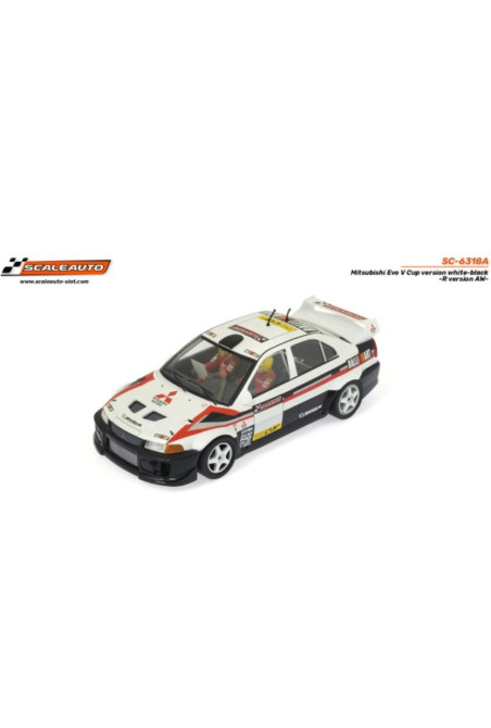 Mitsubishi Evo V Cup Blanco Negro R-Version - Scaleauto Slot Maxi