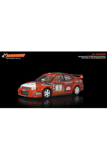 Pack Doble Mitsubishi Evo VI Rally Cataluña 1999 Scaleauto | Slot coleccionismo