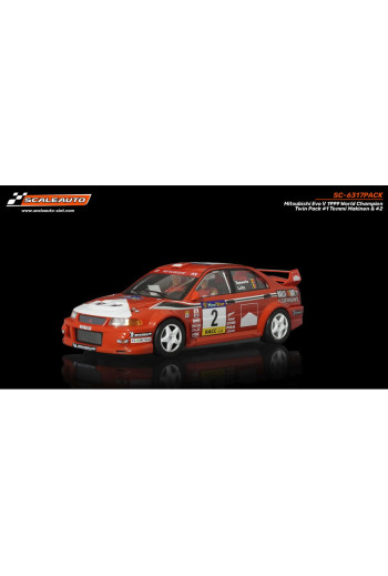 Pack Doble Mitsubishi Evo VI Rally Cataluña 1999 Scaleauto | Slot coleccionismo