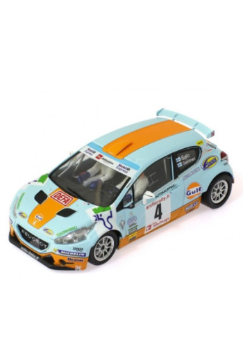 Peugeot 208 Artic Rally 2016 n4 Gulf Racing Scaleauto | Slot rally exclusivo