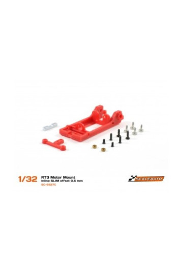 Soporte Motor Slim en Línea RT3 Offset 0,5 Extra Duro Scaleauto SC-6527C - Slot 1/32