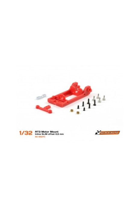 Soporte Motor Slim en Línea RT3 Offset 0,5 Extra Duro Scaleauto SC-6527C - Slot 1/32
