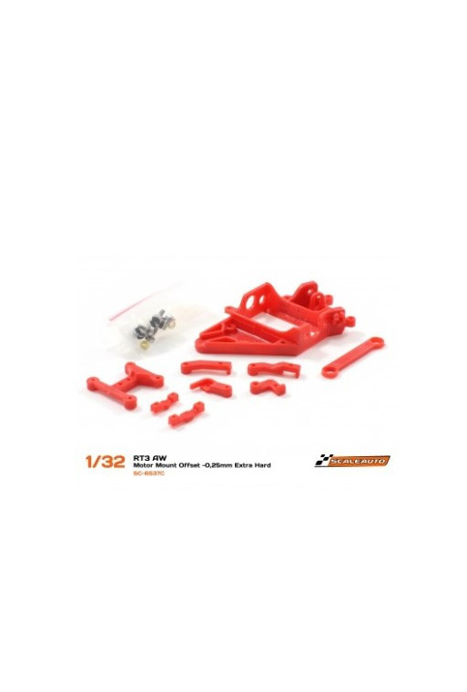 Soporte Motor AW RT3 Offset -0.25mm Extra-Hard Rojo Scaleauto - Slot 1/32 Soporte Motor AW RT3 Offset -0.25mm Extra-Hard Rojo Scaleauto - Slot 1/32