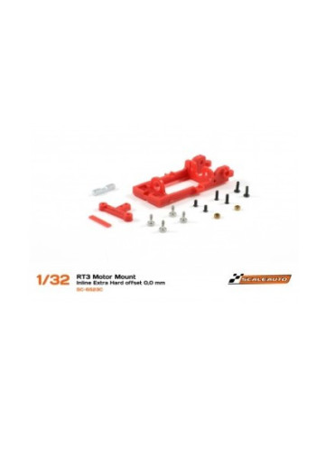 Soporte Motor Inline RT3 Offset 0.5 Extra-Hard Rojo Scaleauto SC-6523C - Slot 1/32