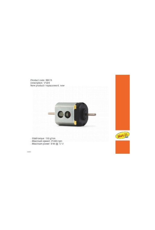 Motor V12/4 21000 rpm Caja Corta Slot.it SI-MX15 - Slot 1/32 Motor V12/4 21000 rpm Caja Corta Slot.it SI-MX15 - Slot 1/32