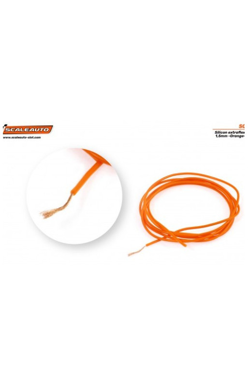 Cable 1,5mm naranja siliconado 1 metro Scaleauto SC-1650 en Slot Maxi