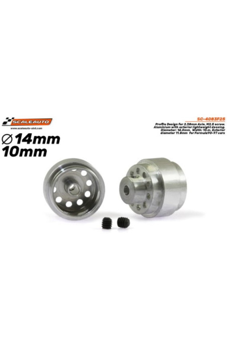 Llanta aluminio aligerada F1 90-97 delantera 14x10mm - Scaleauto