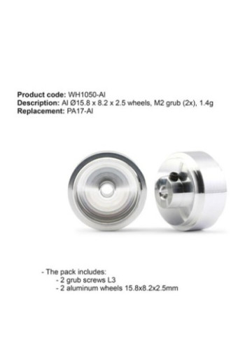 Llanta aluminio 15.8x8.2mm para slot - SLOT.IT