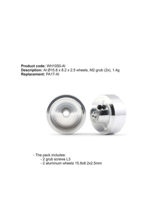 Llanta aluminio 15.8x8.2mm para slot - SLOT.IT