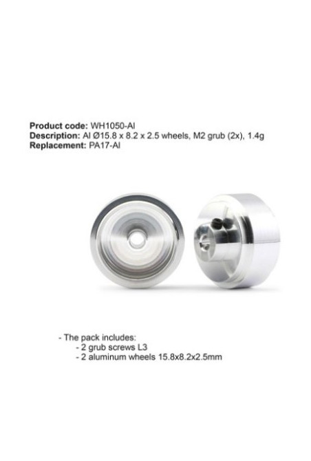 Llanta aluminio 15.8x8.2mm para slot - SLOT.IT