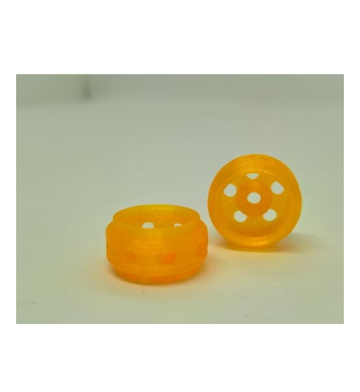 Llanta 3D Faster Naranja 14.5x8.5mm - Sloting Plus Slot Maxi