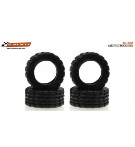 SC-4751 Scaleauto | Neumático Raid 24x9.5mm Slot  Slot-maxi.com