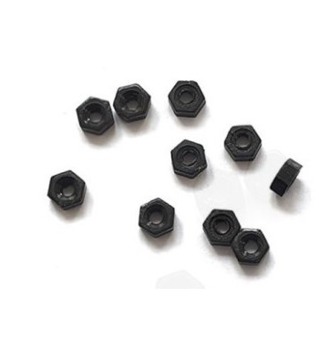 Tectime TT161 pack 10 tuercas nylon negro M2|Tuercas slot pack|Slot-maxi.com