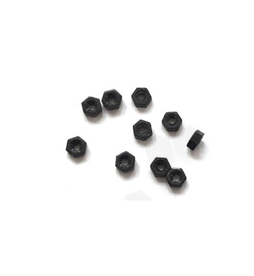Tectime TT161 pack 10 tuercas nylon negro M2|Tuercas slot pack|Slot-maxi.com