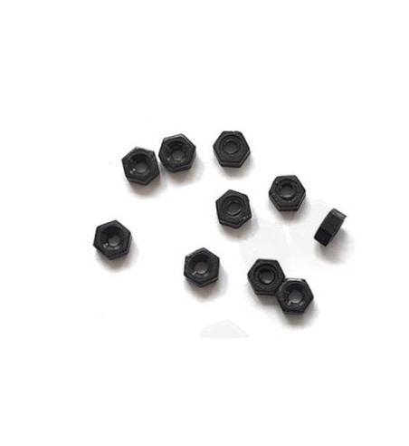 Tectime TT161 pack 10 tuercas nylon negro M2|Tuercas slot pack|Slot-maxi.com