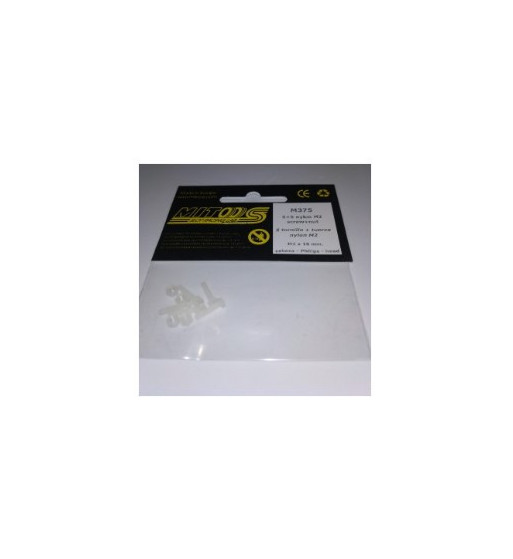 Tornillos nylon M2 + tuercas nylon 5 uds Mitoos M375