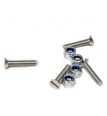 Set 4 tornillos avellanados M2x10 + tuercas bloc M2 Mitoos M364