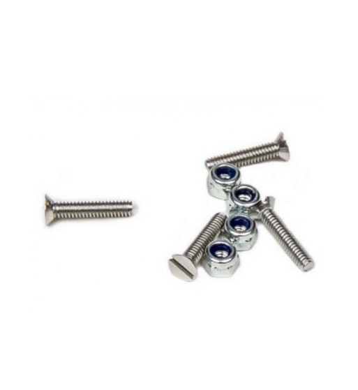Set 4 tornillos avellanados M2x10 + tuercas bloc M2 Mitoos M364