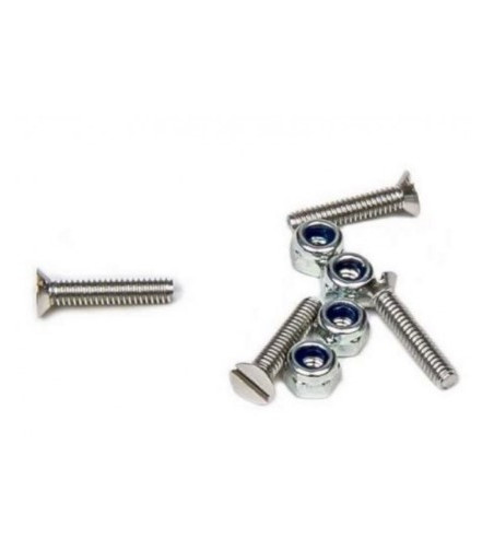 Set 4 tornillos avellanados M2x10 + tuercas bloc M2 Mitoos M364