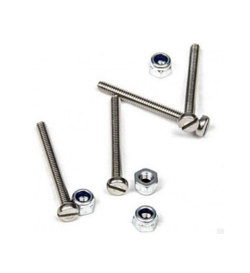 Set 4 tornillos ranurados M2x20 + tuercas bloc Mitoos M349