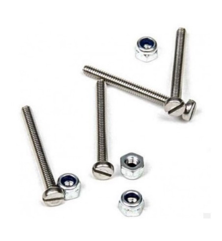 Set 4 tornillos ranurados M2x20 + tuercas bloc Mitoos M349