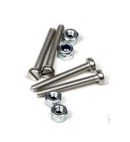 Set 4 tornillos ranurados M2x15 + tuercas bloc Mitoos M347