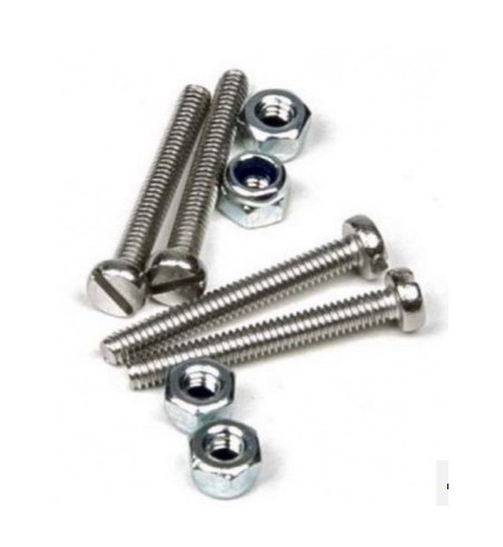 Set 4 tornillos ranurados M2x15 + tuercas bloc Mitoos M347