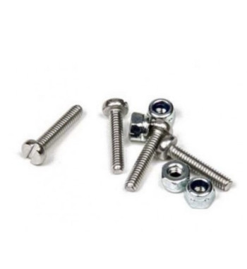 Set 4 tornillos ranurados M2x10 + tuercas bloc Mitoos M345