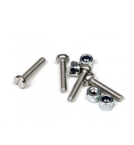 Set 4 tornillos ranurados M2x10 + tuercas bloc Mitoos M345