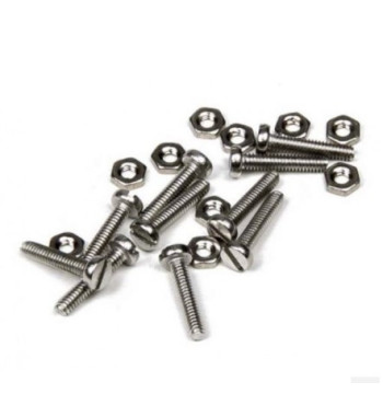 Set 10 tornillos ranurados M2x10 + tuercas planas Mitoos M344