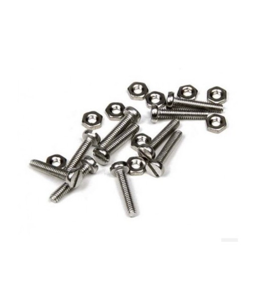 Set 10 tornillos ranurados M2x10 + tuercas planas Mitoos M344
