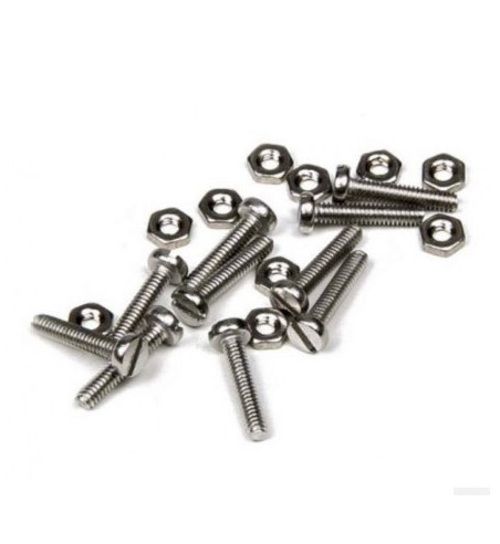 Set 10 tornillos ranurados M2x10 + tuercas planas Mitoos M344