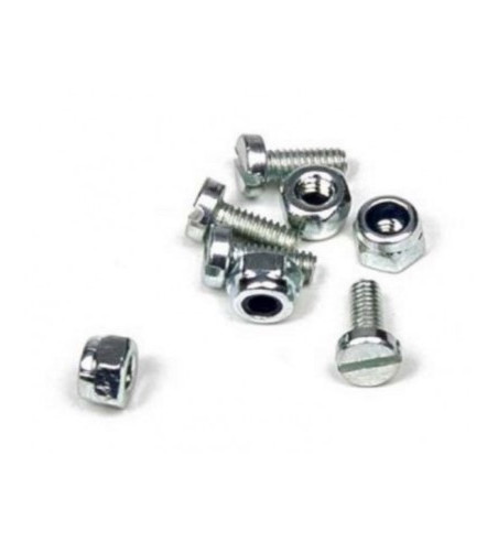 Set 4 tornillos ranurados M2x5 + tuercas bloc Mitoos M342