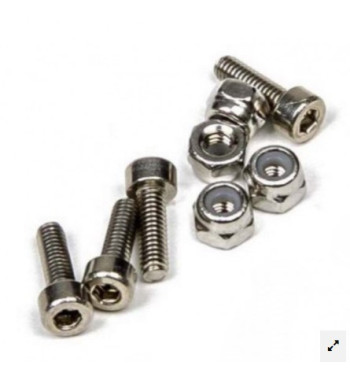 Set 4 tornillos allen M2.5x8 + tuercas bloc Mitoos M315