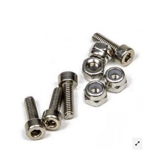Set 4 tornillos allen M2.5x8 + tuercas bloc Mitoos M315