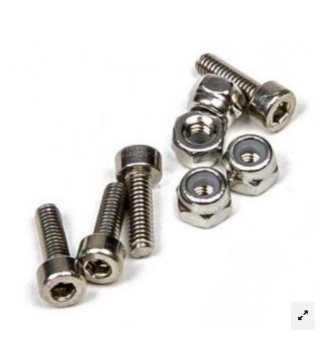 Set 4 tornillos allen M2.5x8 + tuercas bloc Mitoos M315