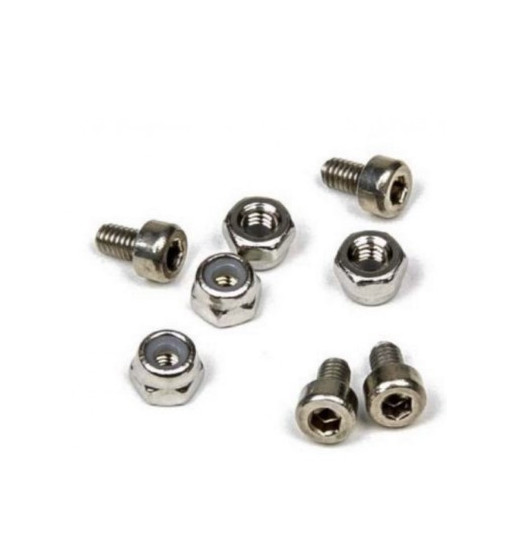 Set 4 tornillos allen M2.5x4 + tuercas bloc Mitoos M312