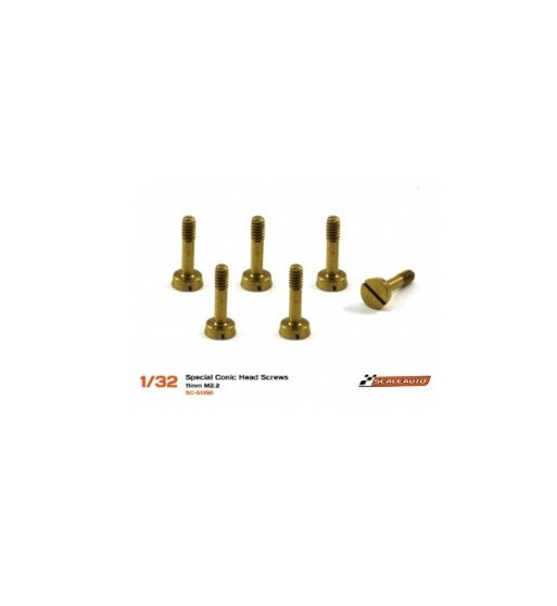 Tornillería carrocería cabeza cónica 2.2x9mm SC-5139E Scaleauto