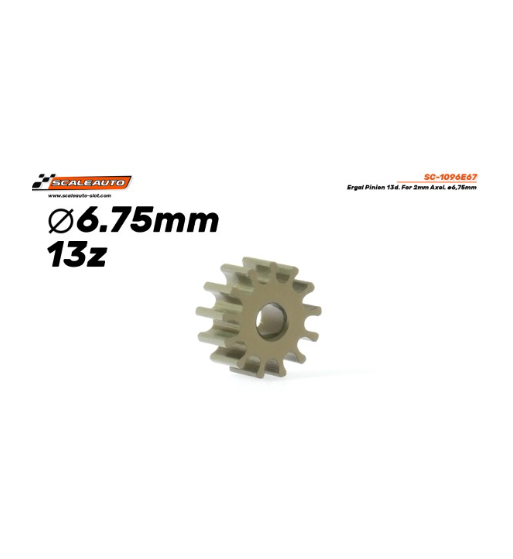 Piñón Ergal 13D Ø6.75mm Scaleauto - Alta precisión Piñón Ergal 13D Ø6.75mm Scaleauto - Alta precisión