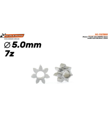 Piñón Acero 7D Ø5mm Scaleauto - Compacto y resistente