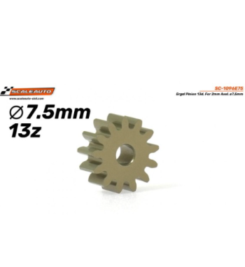 Piñón Ergal Ø7.5mm 13D SC-1096E75 - Ligereza y fuerza en slot-maxi.com
