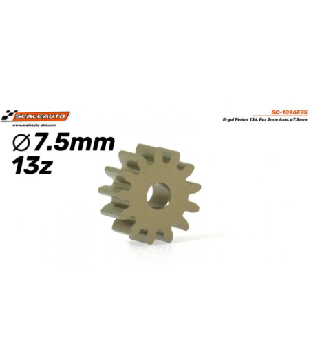 Piñón Ergal Ø7.5mm 13D SC-1096E75 - Ligereza y fuerza en slot-maxi.com
