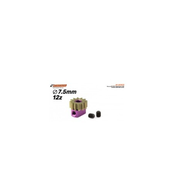 Piñón SC-1072E75 ergal 12D Ø7.5mm - Ligero y resistente en slot-maxi.com