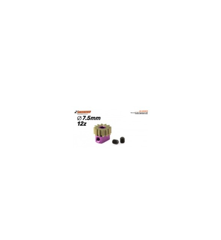 Piñón SC-1072E75 ergal 12D Ø7.5mm - Ligero y resistente en slot-maxi.com