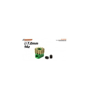Piñón SC-1074E70 ergal 14D Ø7.0mm - Potencia precisa en slot-maxi.com