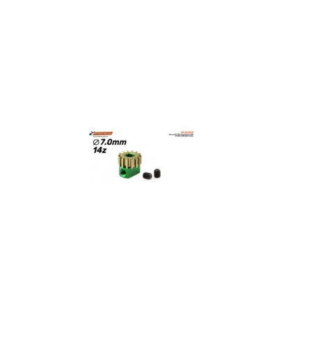 Piñón SC-1074E70 ergal 14D Ø7.0mm - Potencia precisa en slot-maxi.com