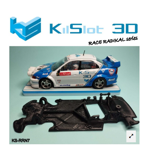 Chasis RACE RADIKAL Mitsubishi Evo V-VI KS-RRN7 en slot-maxi - Recambio 3D competición