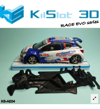 Chasis RACE EVO Peugeot 207 Avant KS-AE04 en slot-maxi - Recambio competición exclusivo