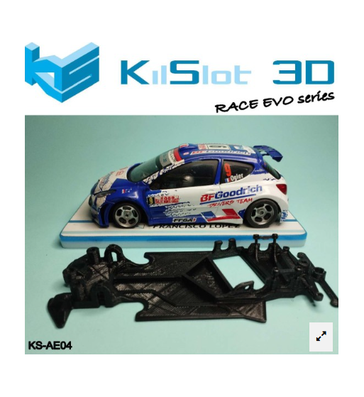 Chasis RACE EVO Peugeot 207 Avant KS-AE04 en slot-maxi - Recambio competición exclusivo