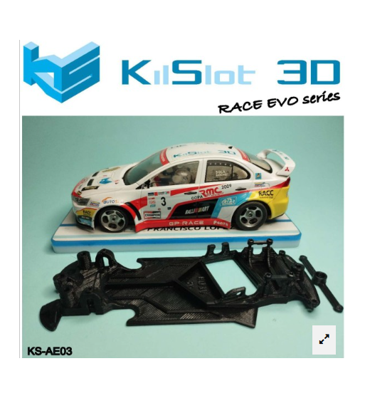 Chasis RACE EVO Mitsubishi Evo X Avant KS-AE03 en slot-maxi - Precisión slot